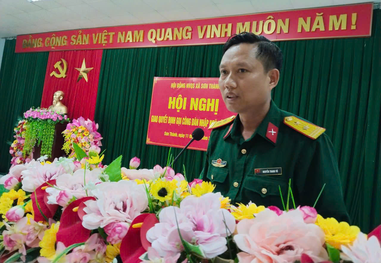 Sơn Thành: Giao quyết định gọi công dân nhập ngũ năm 2026